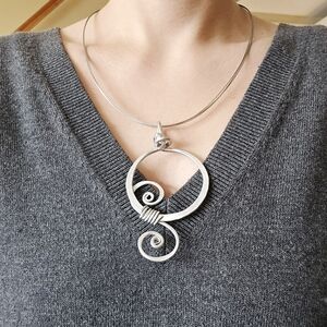 Vintage Silver Scroll Necklace